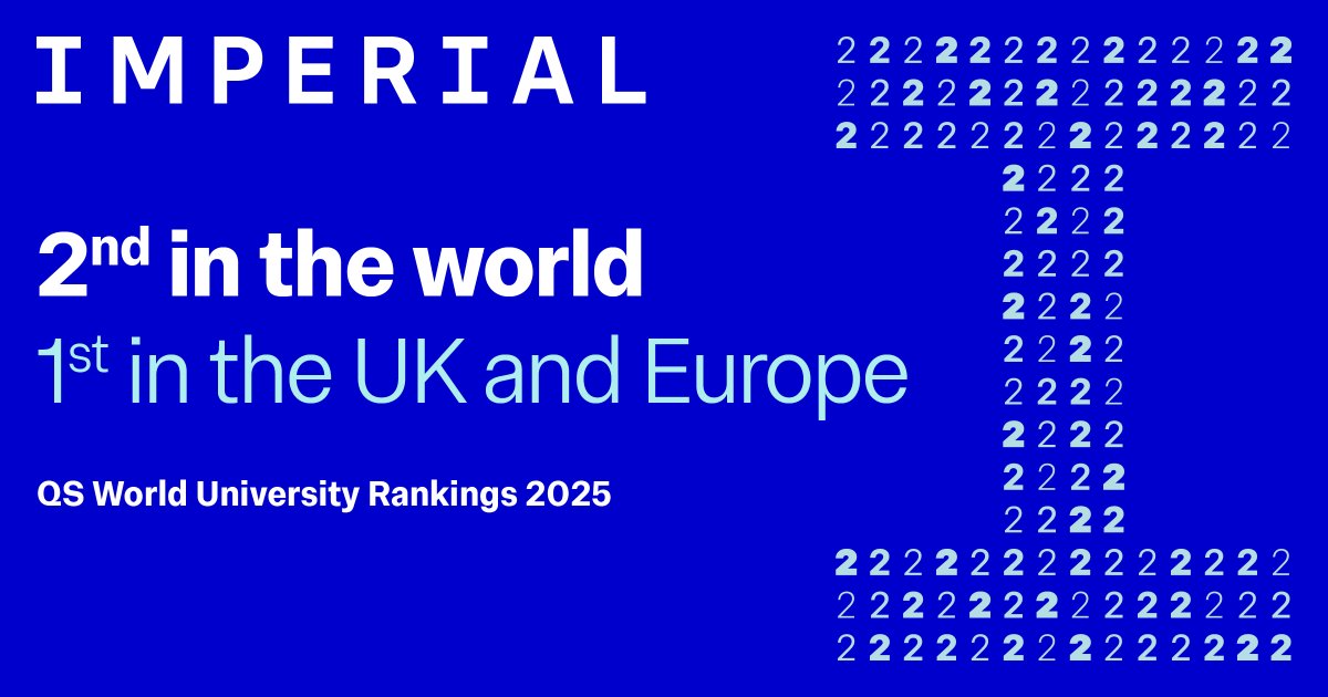 Imperial College London (@imperialcollege) on Twitter photo We are THRILLED to have been ranked 2nd in the world and 1st in the UK and Europe in this year's QS <a href="/worlduniranking/">QS World University Rankings</a>! 🎊🥳 #QSWUR
Thank you to everyone in #OurImperial community for making this result possible! 💙 We are THRILLED to have been ranked 2nd in the world and 1st in the UK and Europe in this year's QS <a href="/worlduniranking/">QS World University Rankings</a>! 🎊🥳 #QSWUR
Thank you to everyone in #OurImperial community for making this result possible! 💙