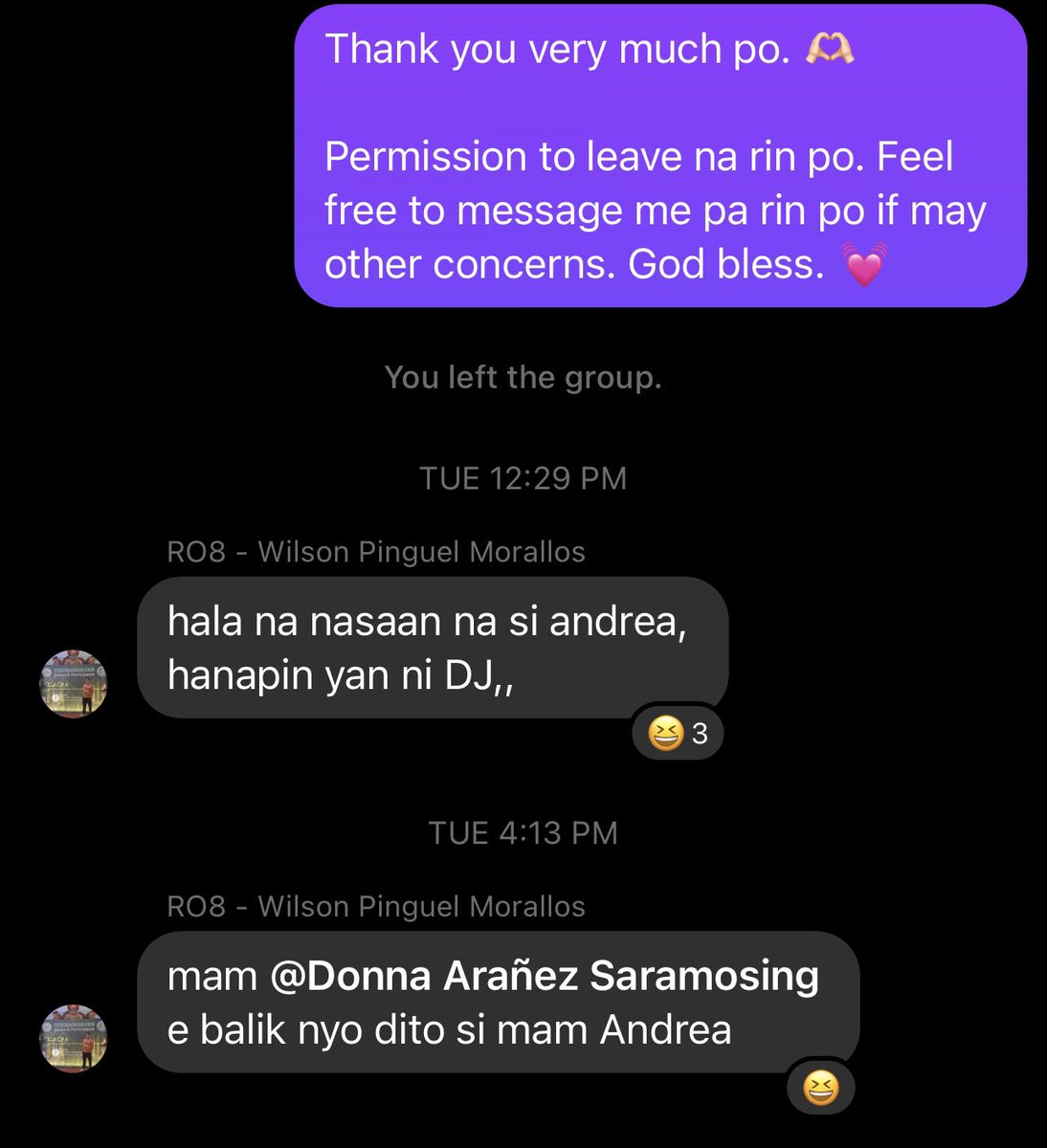 superandreaj's tweet photo. Ito ang dabest, eh! Si Sir Wilson.. Hahahahahahahaha tatawag ‘to makikipag-usap… sa loob ng 17mins, less than 1 minute lang ‘ung work-related concern then ‘ung remaining minutes eh puro chika lang about sa Batang Quiapo. 🤣 https://t.co/5TGwTG2UJL