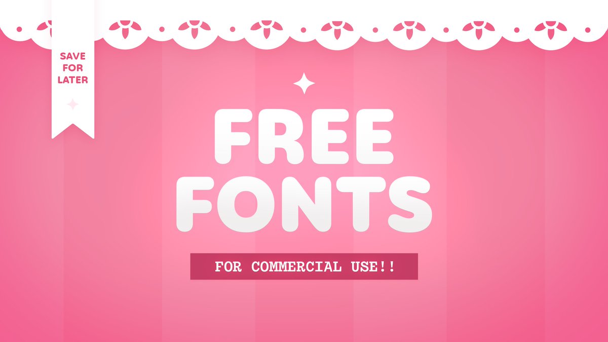 — ✦ Free fonts for commercial use! 

I separated more fonts and made a thread for you who are tired of using oduda bold/yuruka font in all your projects 🫡 

rts / likes to reach others designers ~ ❤️