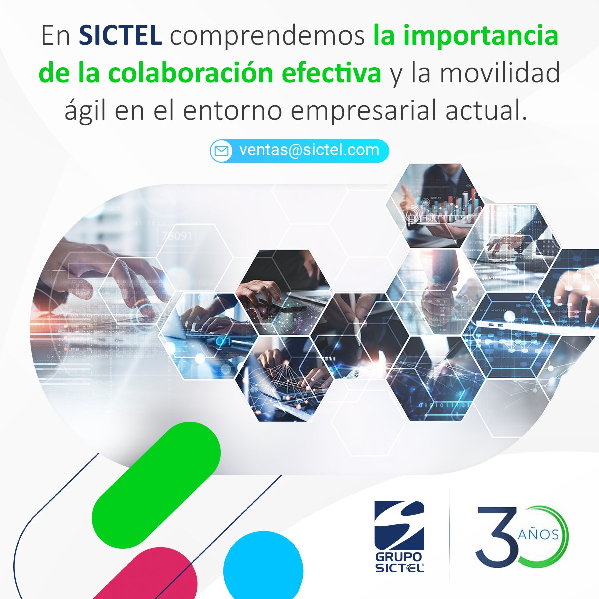 Te ofrecemos soluciones especializadas diseñadas para mejorar la colaboración entre equipos y aumentar la productividad, sin importar la ubicación física.

Para más información comunícate con nosotros: 55.8503.1450

Visita nuestra página 👉🏼 sictel.com

#gruposictel