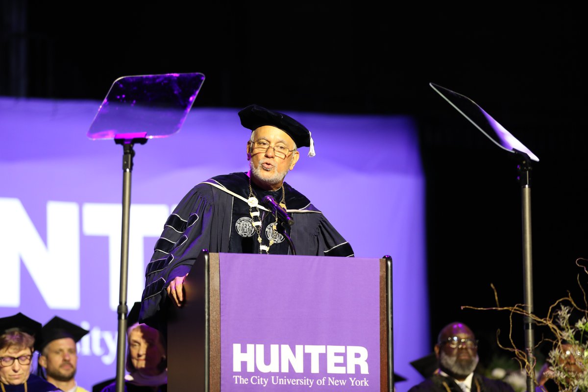 Hunter_College's tweet photo. Special thank you to @ChancellorCUNY Félix Matos Rodríguez &amp; @CUNY Board of Trustees Vice Chairperson Sandra Wilkins (BS ’79) for joining us today &amp; greeting our graduating #Classof2024 at @BarclaysCenter! #HunterGrad2024 https://t.co/Cu0bczEAdm
