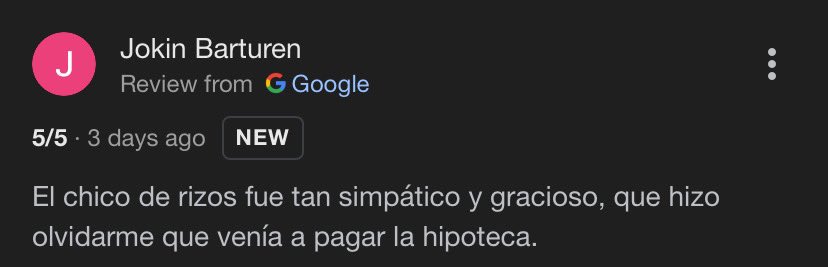 borgiori's tweet photo. trabajo en un banco y les pedi a mis colegas que me pusieran reseñas en google porque lo miran y estoy llorando de la risa😭😭😭 https://t.co/teXJ5Lzoxv