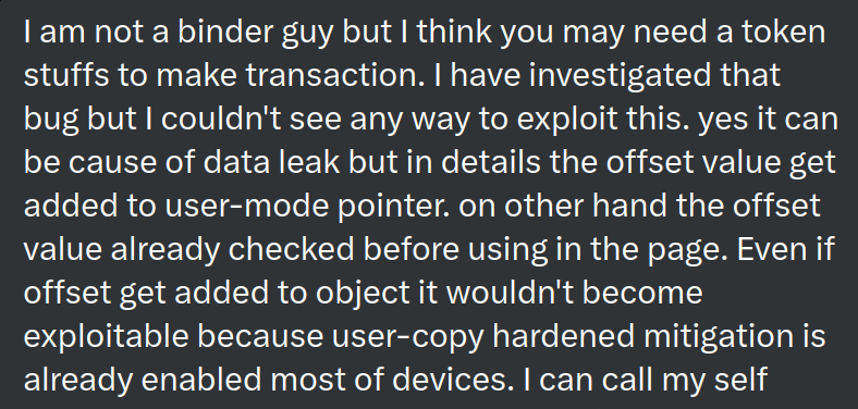 Thanks for the helpful comments from <a href="/0x00deadbeef/">void *p</a>, because I'm a little behind the current Linux kernel security and exploitation.