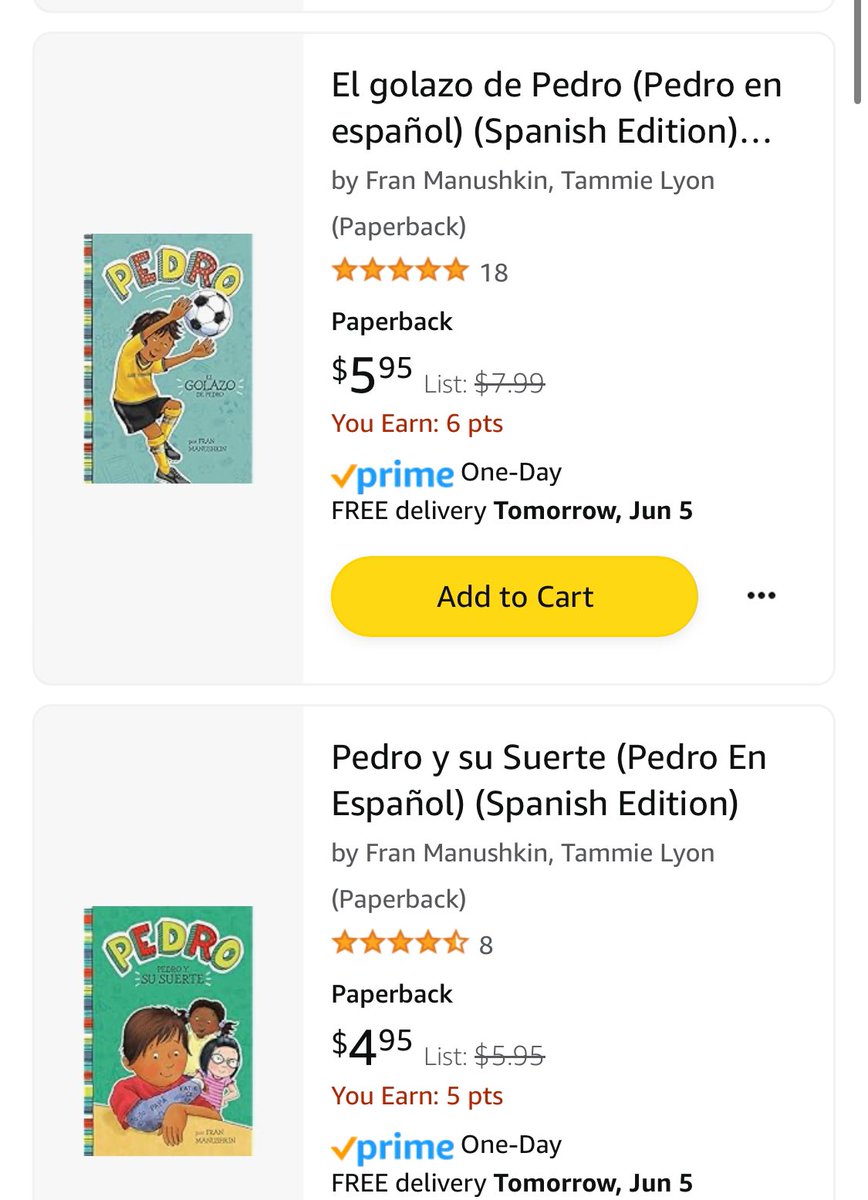SPANISH books are so HARD to find!! 
☹️

Please help us by RP or donating a book to my wonderful  first graders.

This is the age where we have to start motivating them and finding the love for reading.💙

#clearthelist #clearthelist2023 

amazon.com/hz/wishlist/ls…
