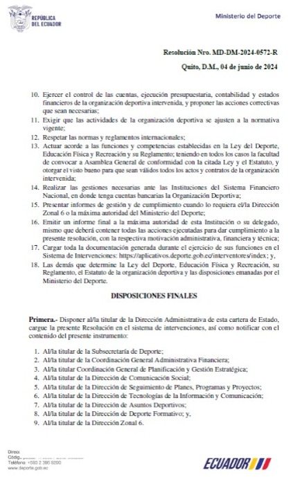 rociojucas's tweet photo. La #fiscalización dirigida a los #EscenariosDeportivosMunicipales entregados en #comodato a la #FDA fue fundamental para que el @DeporteEc tome la decisión de intervenir y #cesar al directorio y a la administradora de la FDA. 
@tomebamba @UNSIONTV @teleramaecuador @SurMinuto91 https://t.co/JxycIz6TKW