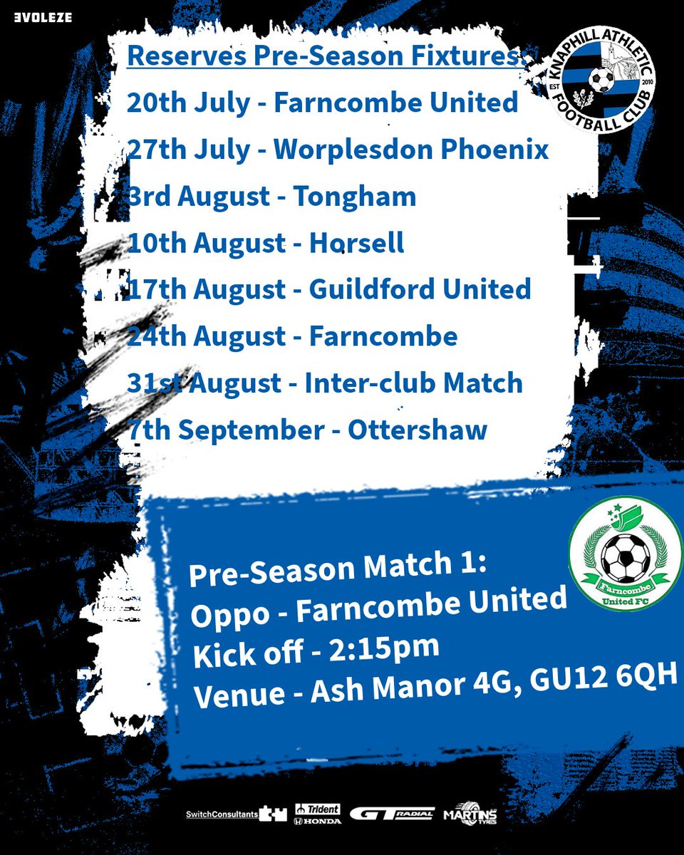 🚨 **Pre-Season Friendlies Announcement!** 🚨

We’re gearing up for an action-packed pre-season, and we can’t wait to hit the pitch again. Below are our pre-season fixtures for both firsts and reserves,  get your calendars blocked out. ⚽🔵⚫️