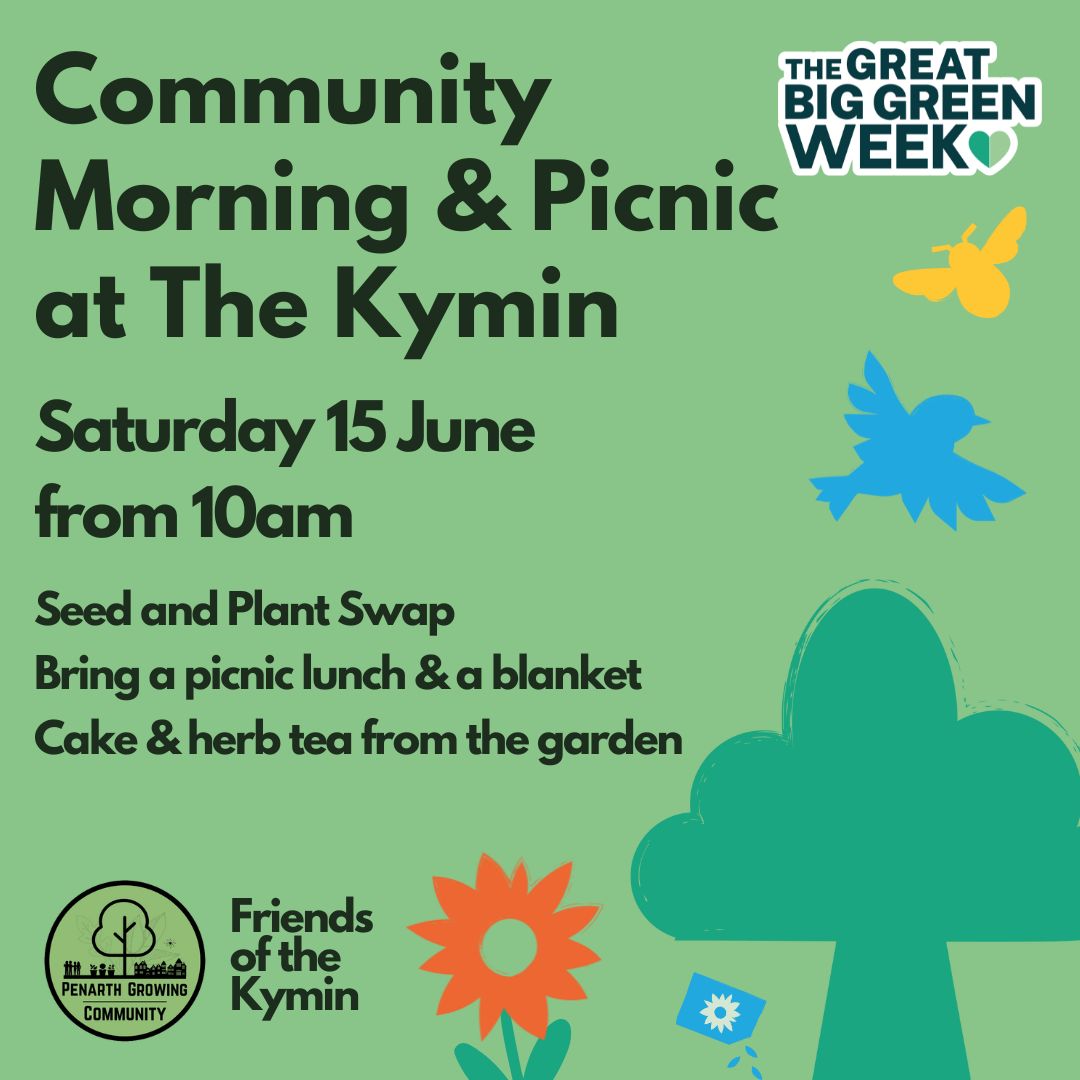 Next week it's the #GreatBigGreenWeek
Join us on Thursday 13 June for our Greener Living event 💚
And on Saturday 15 June for a community plant &amp; seed swap and picnic lunch at the Kymin 💚
#community #climate #action #penarth
