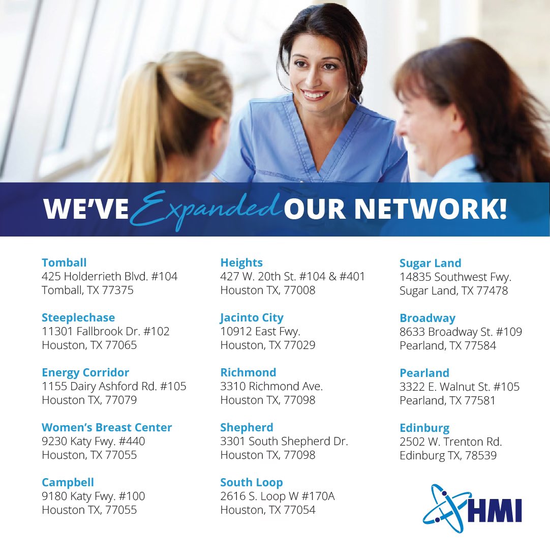 We've expanded our network in Houston! Now part of RadNet Imaging Centers, the nation's leader in outpatient imaging. We deliver high-quality, accessible care at a great value. That's the Houston Medical Imaging difference!
Schedule: (713) 797-1919
Visit: hmixray.com