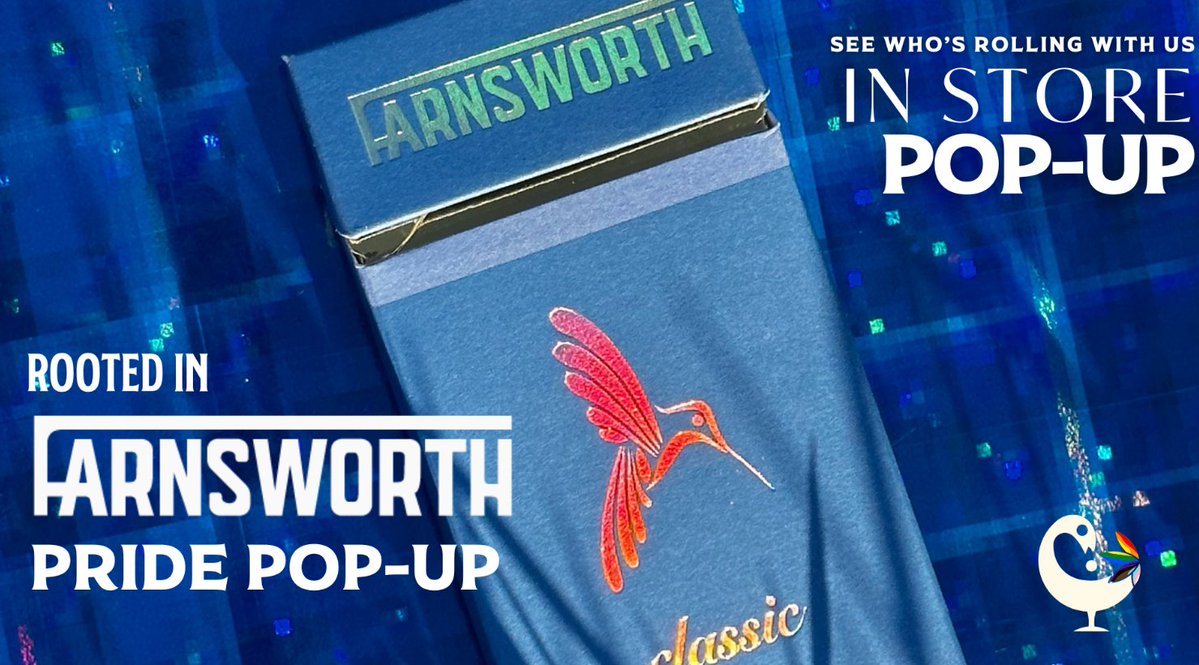 More Pride events coming your way at Rooted In!🌈Hang out with <a href="/FARNSWORTH/">Farnsworth Fine Cannabis Company</a> on Friday from 5-8Pm and Saturday from 4-7pm to learn more about this LGBTQ owned and ran brand🏳️‍🌈🏳️‍⚧️🎉