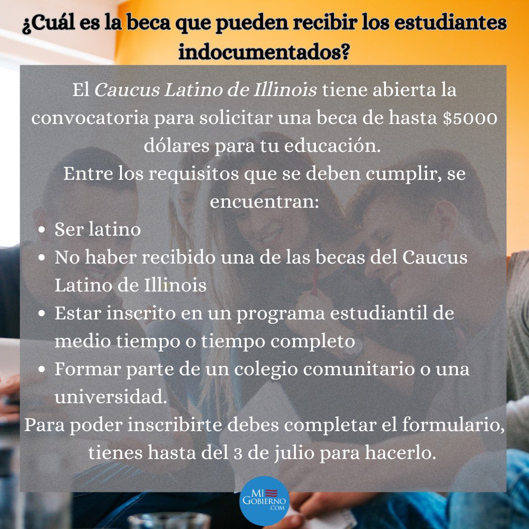 Sabías que existe una beca  para estudiantes a la que puedes aplicar y te puede brindar un apoyo de hasta $5,000 dólares. Te compartimos un poco más de información. 

Formulario para aplicar:
 illcfoundation.org/scholarship-pr…

#migobiernocom <a href="/ISACFinAid/">ISAC</a> #Becas #estudiantes #latinos