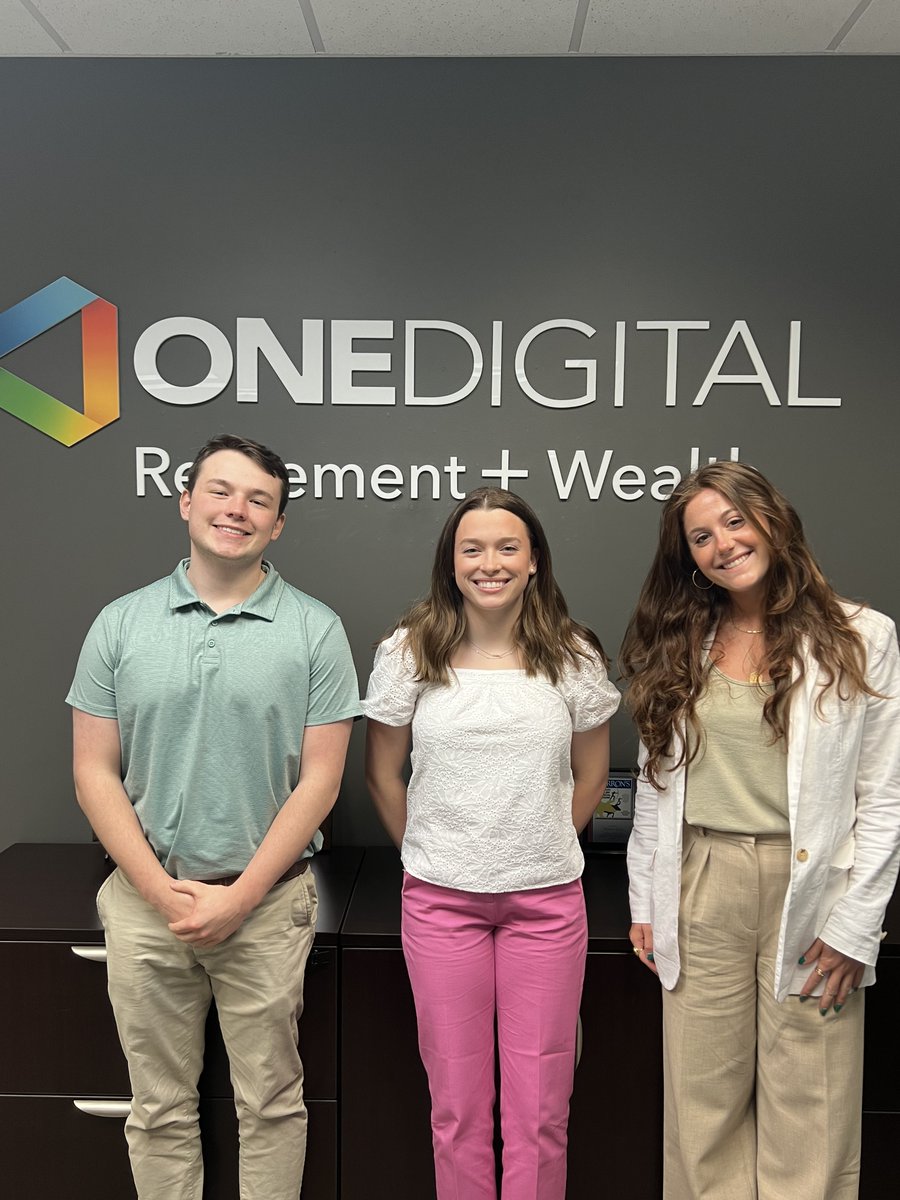 TriadFinancial's tweet photo. The summer is busy around here! We spent the day with our Carolinas interns, Granger (Raleigh), Kyndall (Greensboro), and Hollis (Charlotte), introducing them to wealth management, financial planning, shadowing a few in-person client meetings, tacos and icecream! https://t.co/9sBR06vTQm