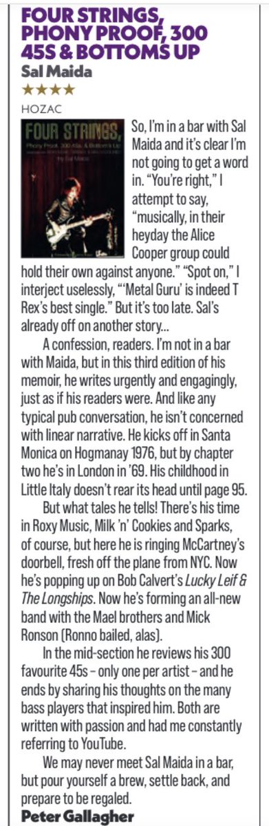 HoZacRecords's tweet photo. Sal Maida’s expanded #FourStrings Phony Proof, 300 45s &amp; Bottom’s Up book featured in the new Shindig, grab one now!

https://t.co/egA30PnGnI https://t.co/n3uzBTzGoN