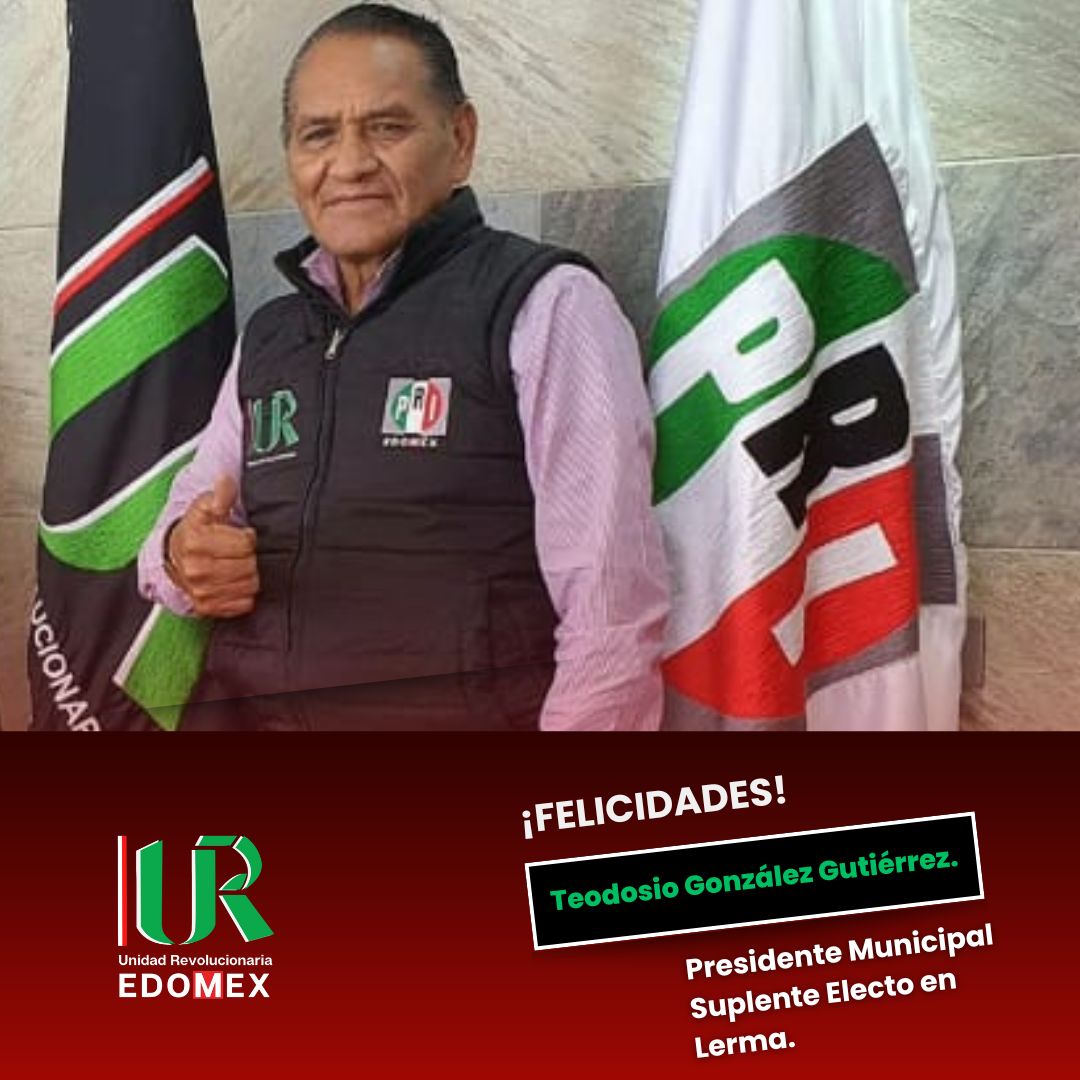 UR_Edomex's tweet photo. Felicidades a #TeodosioGonzález, integrante de @UR_Edomex por tu participación y el triunfo que obtuviste en esta historica contienda, reconocemos el trabajo realizado con la militancia de #Lerma, en dónde el esfuerzo y la perseverancia rindieron frutos. #SomosUR ⚫️🟢🔴 https://t.co/Qj1C5SN9Eg