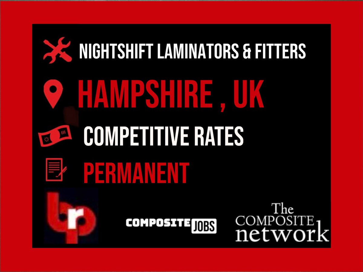 CompositeNet's tweet photo. @BrpComposites are looking for NIGHTSHIFT Composite laminators and fitters trimmers to join their team based  in Bordon, Hampshire.
More info/Apply: https://t.co/agB73cImCL https://t.co/RgIkkJFj9R