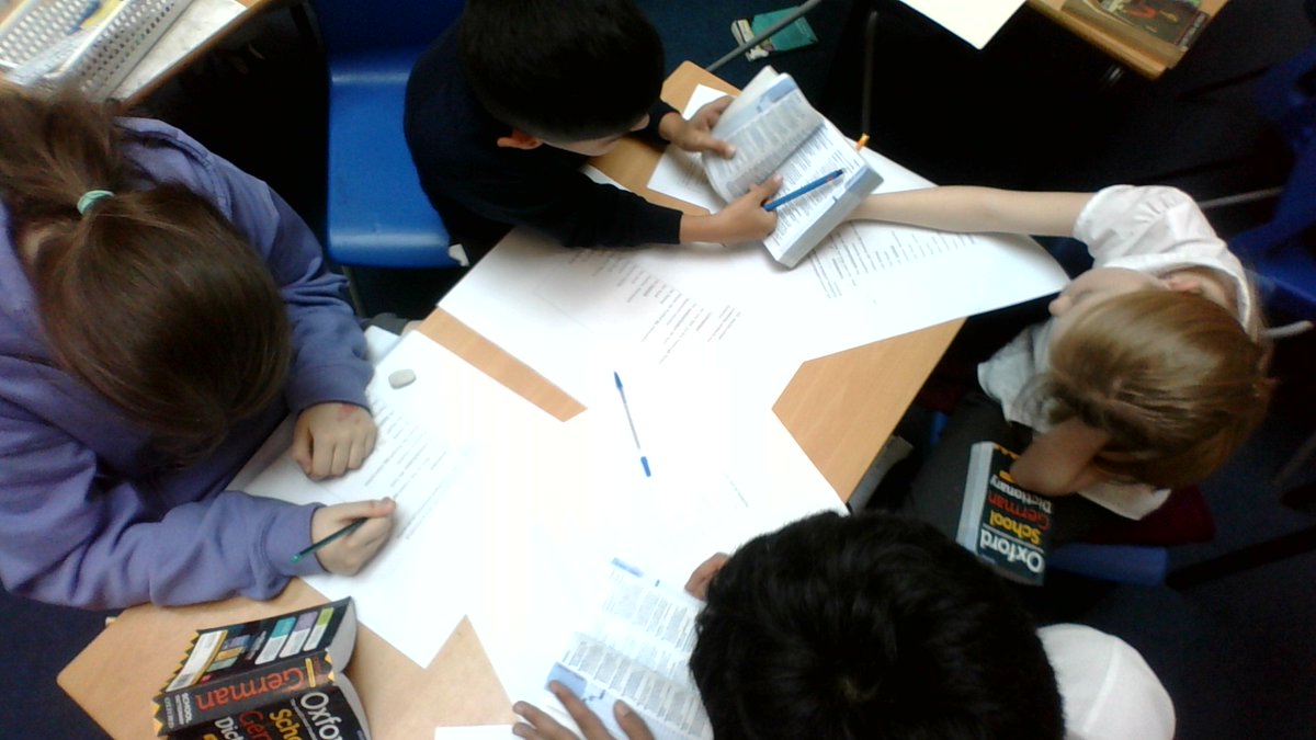 Hillingdon_PS's tweet image. #Year6 are working hard on #translating #poems by Bertold Brecht and Erich Kästner, both individually and in groups. Hopefully some will be inspired to enter @StephenSpender translation prize. #German @GI_London1 @ElliotSchools