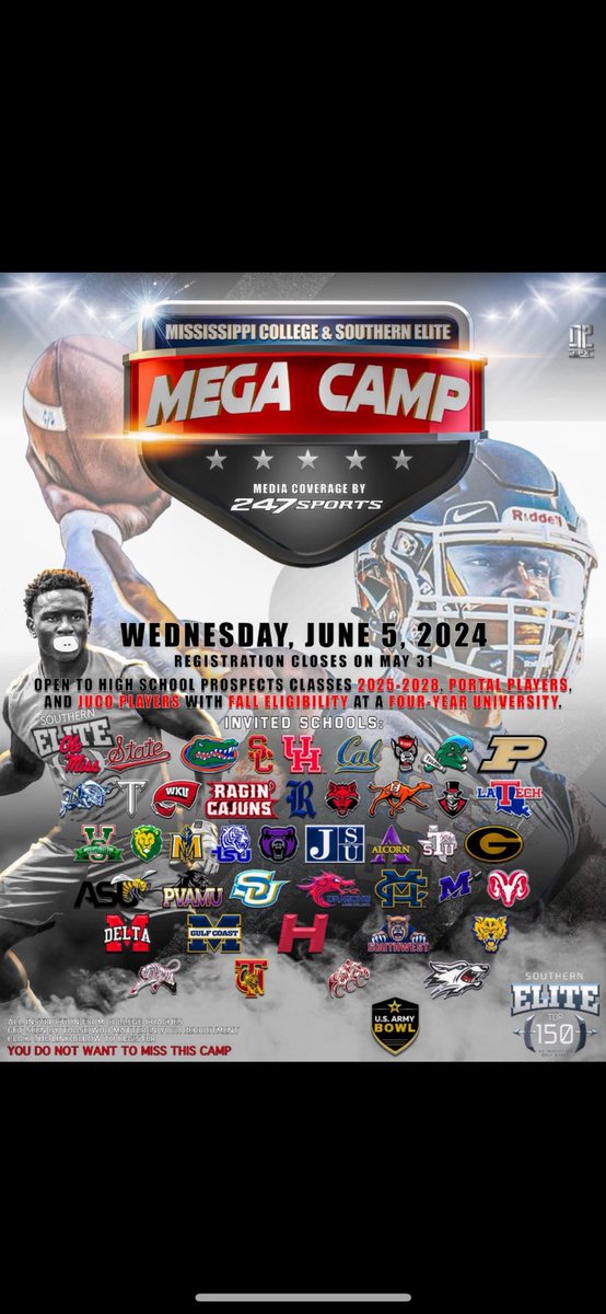 Tyler Jenkins (@4tylerj) on Twitter photo I will be attending the Mississippi College MegaCamp on Wednesday !!
<a href="/MacCorleone74/">Rion (Ree-un) Young</a> <a href="/MacCorleone74/">Rion (Ree-un) Young</a> <a href="/ShedrickMckenz2/">Miss-Lou Recruits</a> <a href="/LawrencHopkins/">Lawrence Hopkins</a> <a href="/CoachWyatt_/">Fred Wyatt</a> <a href="/Coach_GMcCarley/">Griff McCarley</a> <a href="/Trew30_/">Coach TREW</a> I will be attending the Mississippi College MegaCamp on Wednesday !!
<a href="/MacCorleone74/">Rion (Ree-un) Young</a> <a href="/MacCorleone74/">Rion (Ree-un) Young</a> <a href="/ShedrickMckenz2/">Miss-Lou Recruits</a> <a href="/LawrencHopkins/">Lawrence Hopkins</a> <a href="/CoachWyatt_/">Fred Wyatt</a> <a href="/Coach_GMcCarley/">Griff McCarley</a> <a href="/Trew30_/">Coach TREW</a>