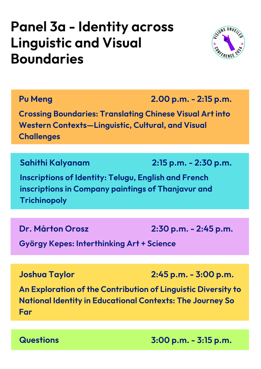 ExeterVisions24's tweet photo. Starting at 2pm BST - Panel 3a - Identity across Linguistic and Visual Boundaries

@ExeterModLangs @UofE_ArtHistory @UniOfExeterHASS
Don't miss out! 🌟

👉https://t.co/ZF7tRYrB6L or scan the QR code below

#VisionsUnveiled #AcademicPanel #Conference2024 https://t.co/LNVKPcHHfw