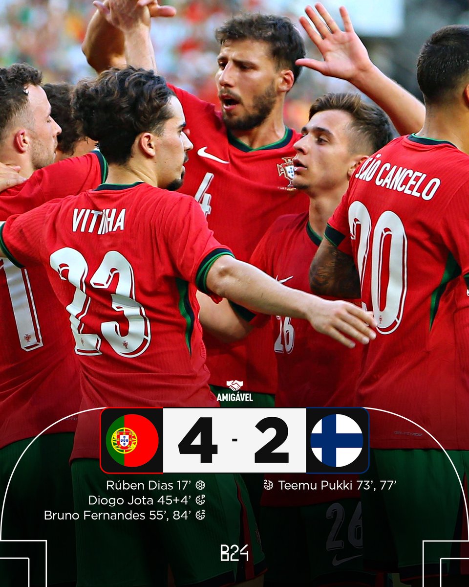 B24PT's tweet photo. Portugal começou o estágio para o Europeu com uma vitória. https://t.co/pQ4xmBRSjx