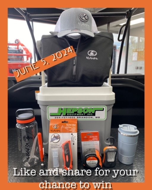 Don't forget to LIKE AND SHARE for a chance to win the door prize.  We look forward to seeing everyone tomorrow for THE KUBOTA BIG ORANGE EVENT running from 8:am to 5:00pm with a free BBQ lunch from 11:00am to 3:00pm KUBOTA