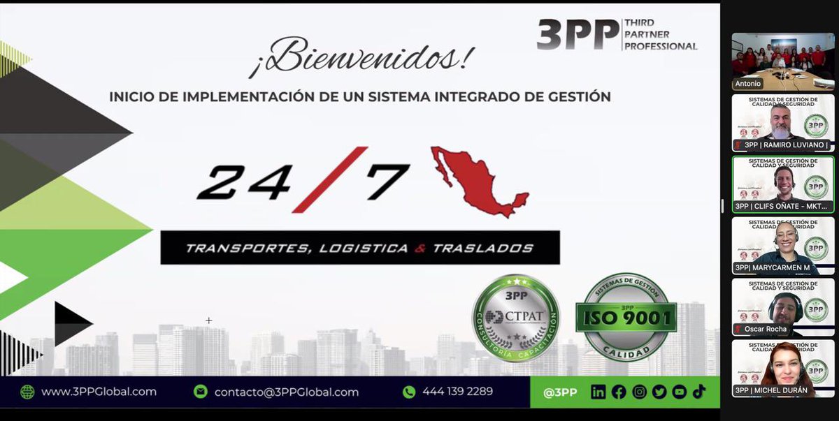 3ppScp's tweet photo. ¡Nos complace anunciar el inicio de la implementación del Programa #CTPAT y la Norma #ISO9001 con nuestro destacado cliente #24/7 #TransportesLogísticaYTraslados en #SanLuisPotosí #3PP #ThirdPartnerProfessional #Cliente3PP #GestiónDeCalidad #Calidad #Seguridad #SistemaDeGestión https://t.co/Agzdy15Z8D