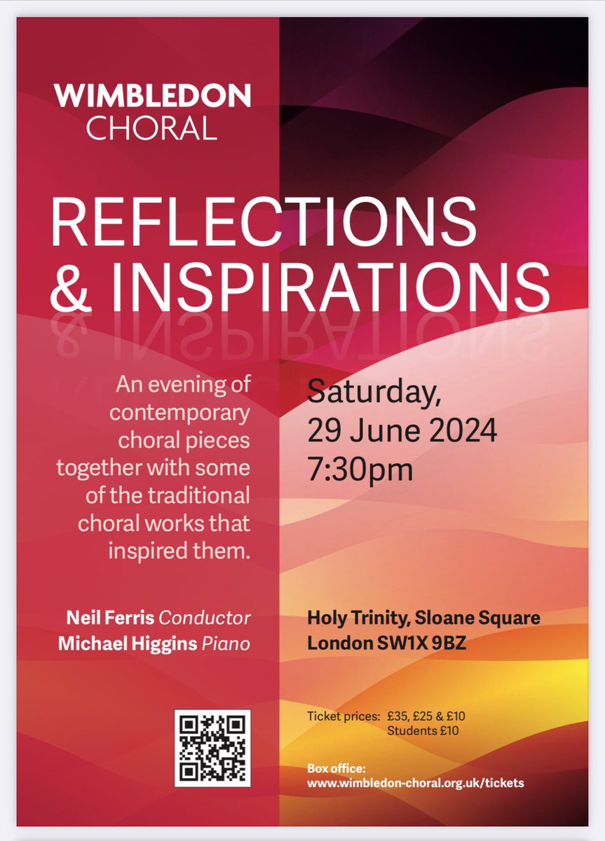 Don’t miss our very last concert with our wonderful music director @neilcpferris - guaranteed to be an uplifting &amp; emotional event with a glorious programme of choral music! #ReflectionsandInspirations
Saturday 29 June 7.30pm, Holy Trinity Sloane Square trybooking.com/uk/events/land…