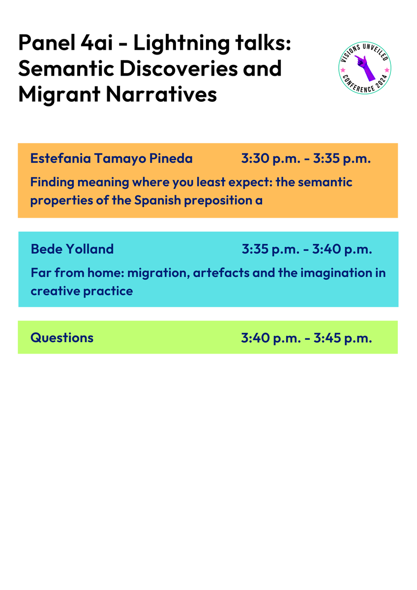 ExeterVisions24's tweet photo. Starting at 3.30pm BST - Panel 4ai - Lightning Talks: Semantic Discoveries and Migrant Narratives

@ExeterModLangs @UofE_ArtHistory @UniOfExeterHASS
Don't miss out! 🌟

👉https://t.co/iziR3oaqDH or scan the QR code below

#VisionsUnveiled #AcademicPanel #Conference2024 https://t.co/xgDDYUDoGC