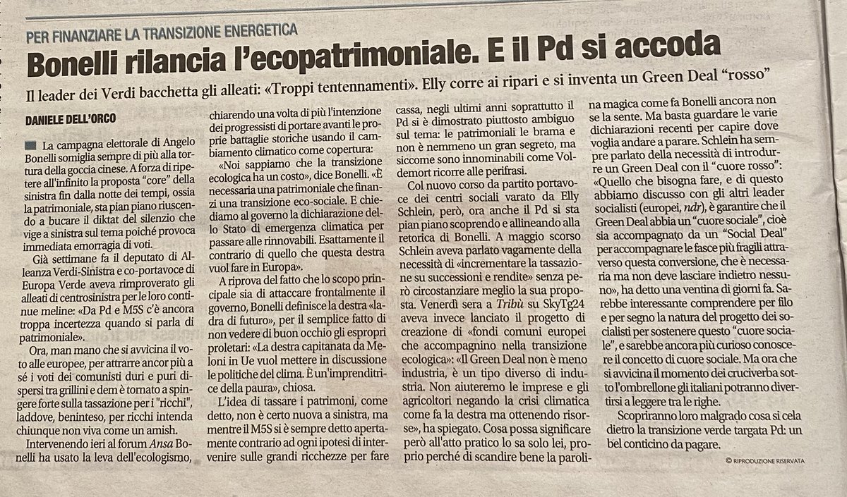Grazie a <a href="/Danidellorco/">Daniele Dell'Orco</a> e a <a href="/Libero_official/">Quotidiano Libero</a> 
⬇️⬇️⬇️ grazie per l’articolo 👇🏼👇🏼👇🏼 non si può votare questa sinistra…👇🏼👇🏼