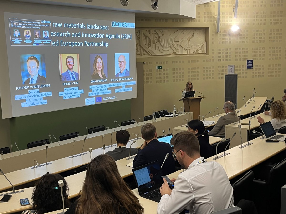 euromines's tweet image. Important step in securing the #EU financing in the raw materials Research and Innovation after 2025. 
During the #IndTech 2024 conference in Namur, @Euromines and #ETPSMR assisted the launch of the @eranetmin3  Strategic Research and Innovation Agenda on Raw Materials.