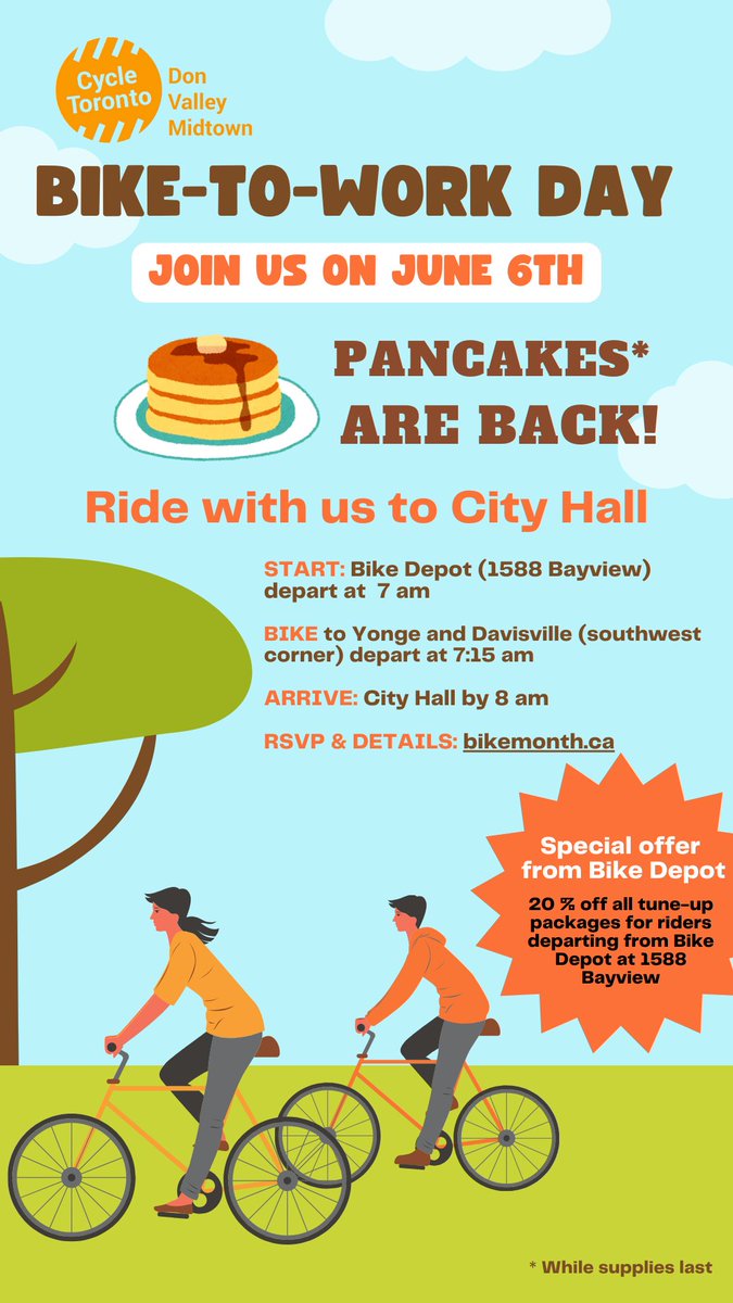 Let us know if you will be joining us - DM or email cycledonvalleymidtown@cycleto.ca