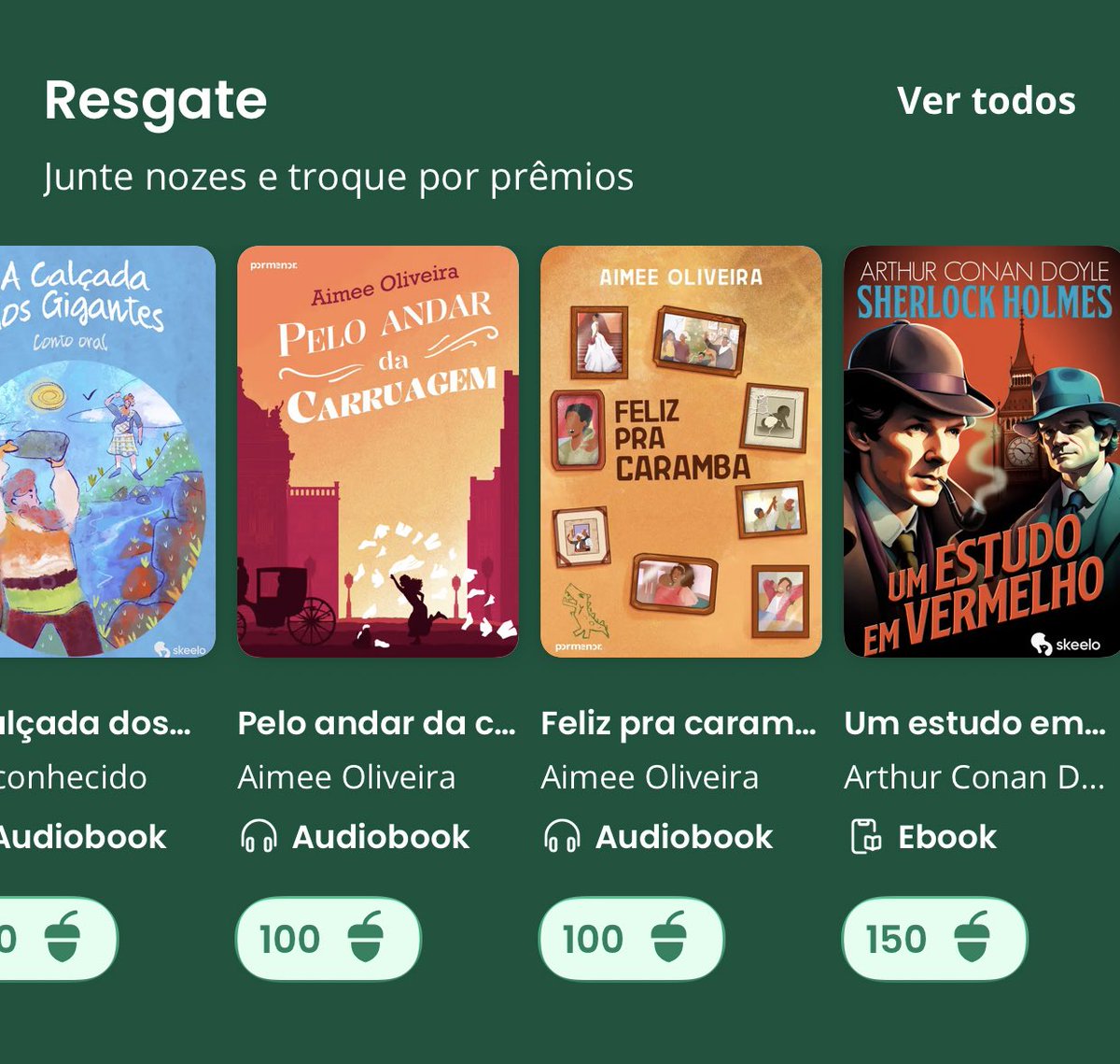 aimeeuh's tweet photo. Atenção, colecionadores de nozes! 🌰 

Os audiobooks Pelos andar da carruagem e Feliz pra caramba estão disponíveis pra troca esse mês! 

O @skeelo_br e a @editorapormenor fizeram tudo mais uma vez! 😌 https://t.co/6CnU8R0atH