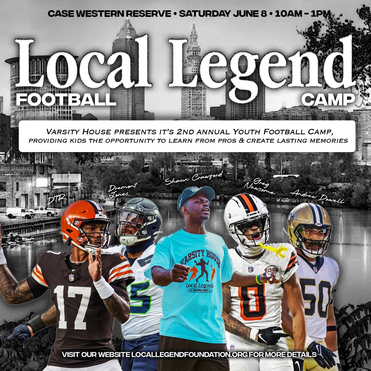 Shaun Crawford (@shauncrawf20) on Twitter photo Special guests locked in!
The 2nd annual <a href="/LocalLegendFdn/">Local Legend Foundation</a> Youth Football Camp presented by <a href="/varsityhousepod/">VARSITY HOUSE PODCAST</a> is THIS SATURDAY at Case Western Reserve University!
We've got these special guests lined up who are ready to share their skills and inspire the next generation of Special guests locked in!
The 2nd annual <a href="/LocalLegendFdn/">Local Legend Foundation</a> Youth Football Camp presented by <a href="/varsityhousepod/">VARSITY HOUSE PODCAST</a> is THIS SATURDAY at Case Western Reserve University!
We've got these special guests lined up who are ready to share their skills and inspire the next generation of