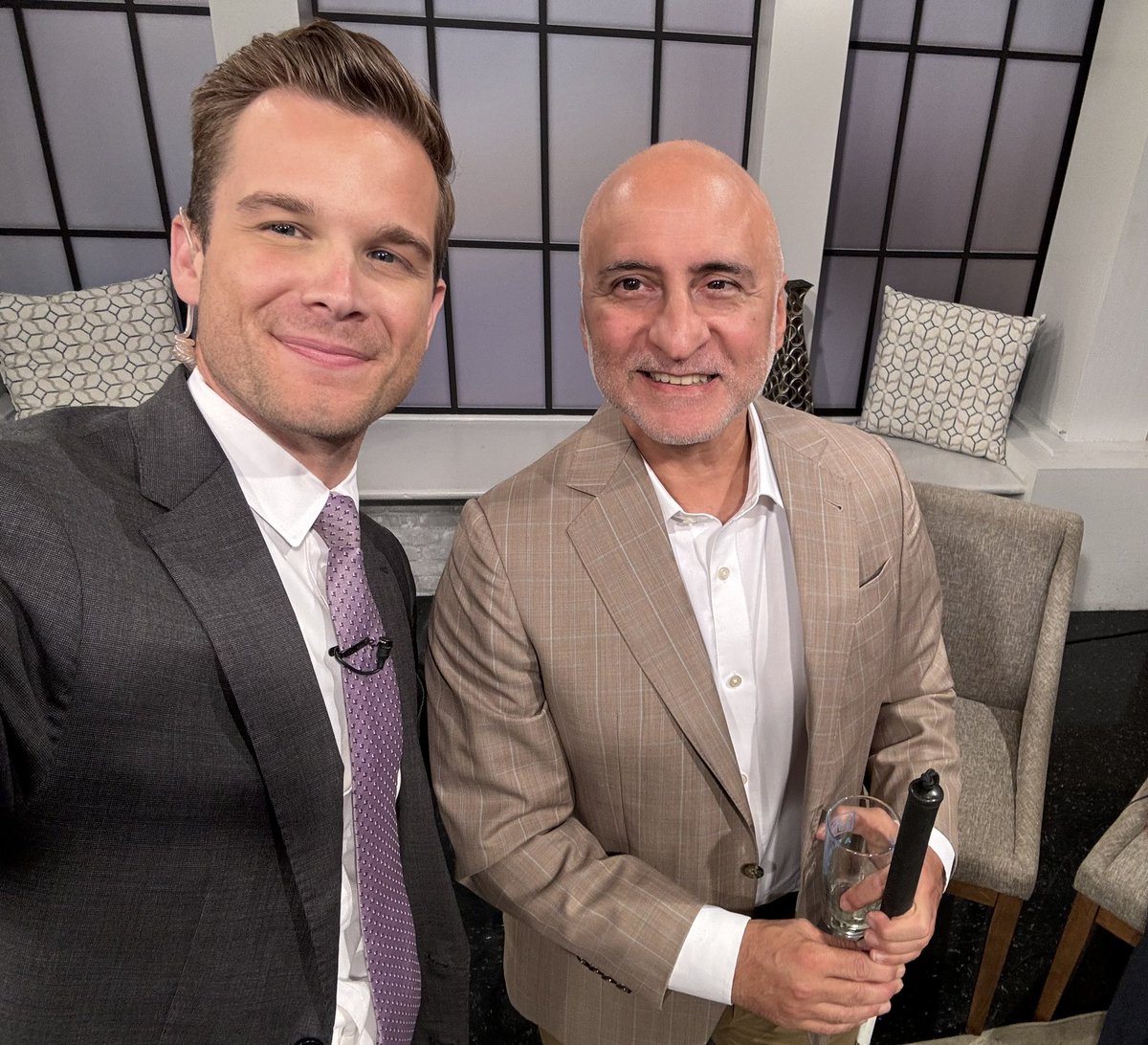 carl_arredondo's tweet photo. Thanks to #BrandonWalker of @WWLTV for interviewing me &amp; Sam Ford, @wrbh883 Board Vice President about “A Blind Sip” fundraiser June 9th at @NOLABrewing. Can you match a fight by taste to a list provided? Tickets at https://t.co/uyfboZDcZi 👨‍🦯😎📻🍺 https://t.co/tilwsyUIhJ