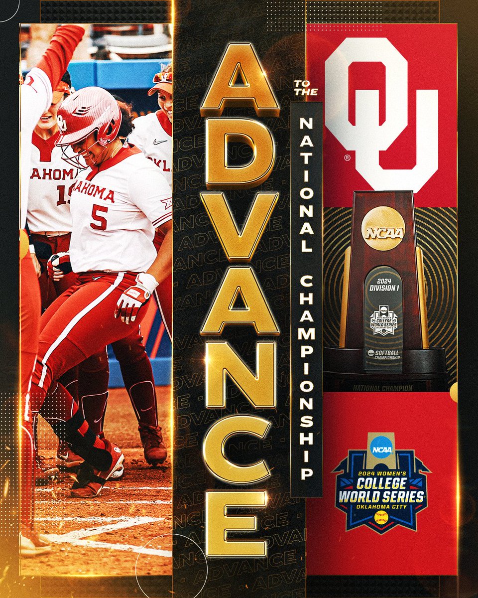 WALK OFF TO THE CHAMPIONSHIP FINALS!!! 

(2) <a href="/OU_Softball/">Oklahoma Softball</a> walks it off against (4) Florida, 6-5 (8 inn.), to advance to the #WCWS Championship Finals for the fifth time in a row.