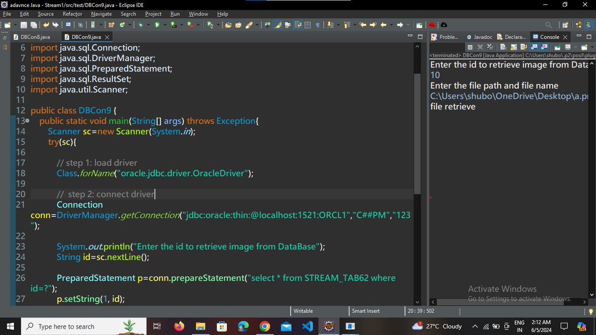 Utkarsh98146's tweet photo. Day 39  #100DaysOfCode! 
✅File System (https://t.co/qDNJBz7Jz0) (#JDBC #Oracle)
✅Stream with DataBase,  Synchronization it's category, logic control
  #javafullstack #developerCommunity #FrontendDev #LearningByDoing #letsconnect #JavaScriptProjects #LearningCommunity3 https://t.co/sZRQ79LPf2