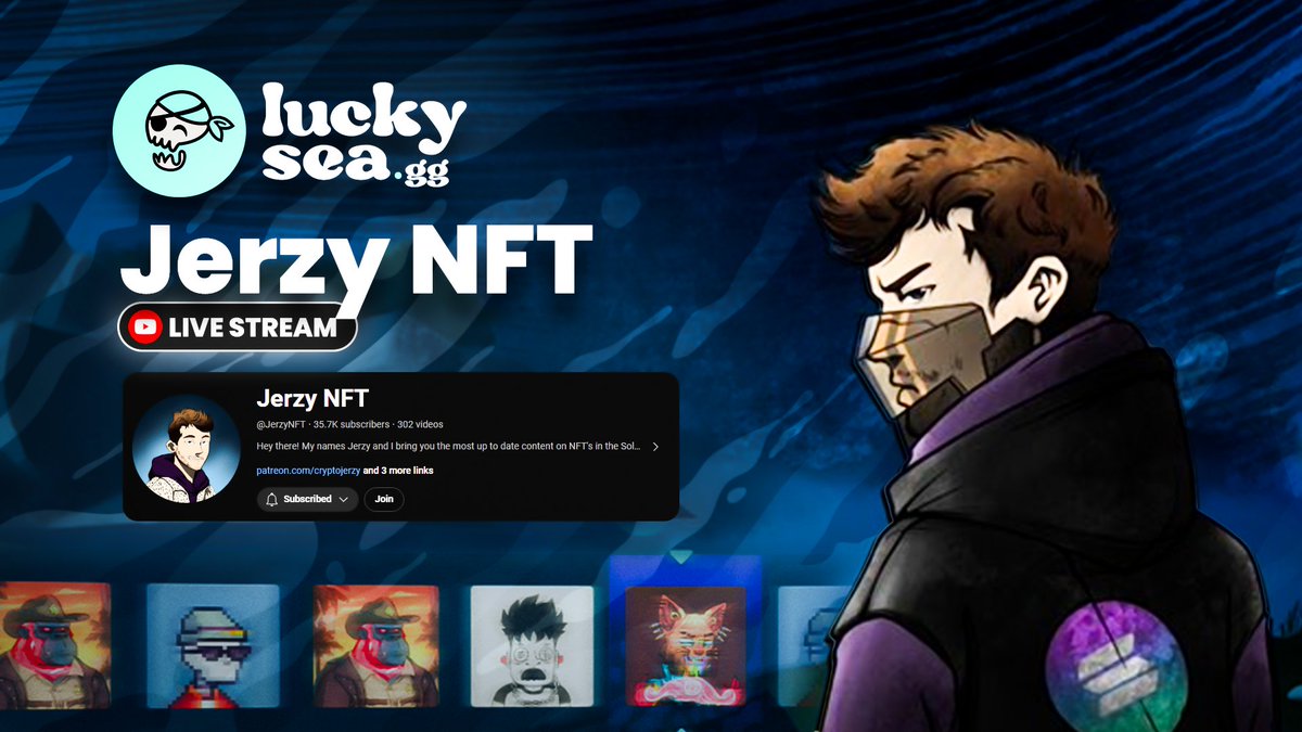 JerzyNFT's tweet photo. WE ARE LIVE ON THE MOTHA FOCKING YOUTUBE CHANNEL!

$150 GIVEAWAY LIVE RIGHT NOW! 
- Join the stream 👇
- Like &amp; RT
- Follow with noti's 🔔
WE🔥ARE🔥BACK🔥

Partnering with @LuckySeaGG and degening live!
https://t.co/pzjsjCftOc https://t.co/9CVp5zALY9