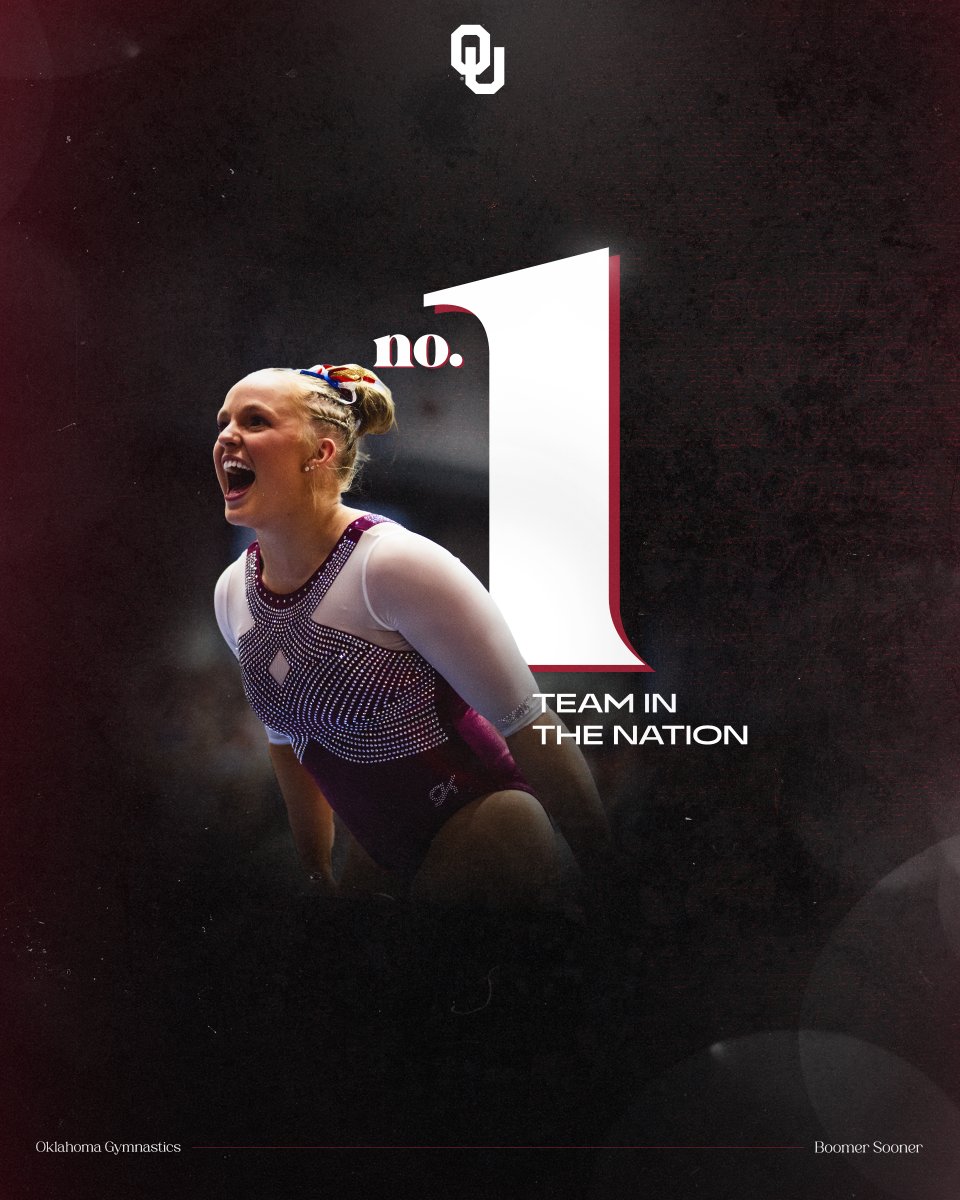 OU_WGymnastics's tweet photo. A No. 1 ranking to end the regular season, a season-best 49.675 and 13 team event titles highlight our year on vault! https://t.co/J57xsaeTnY
