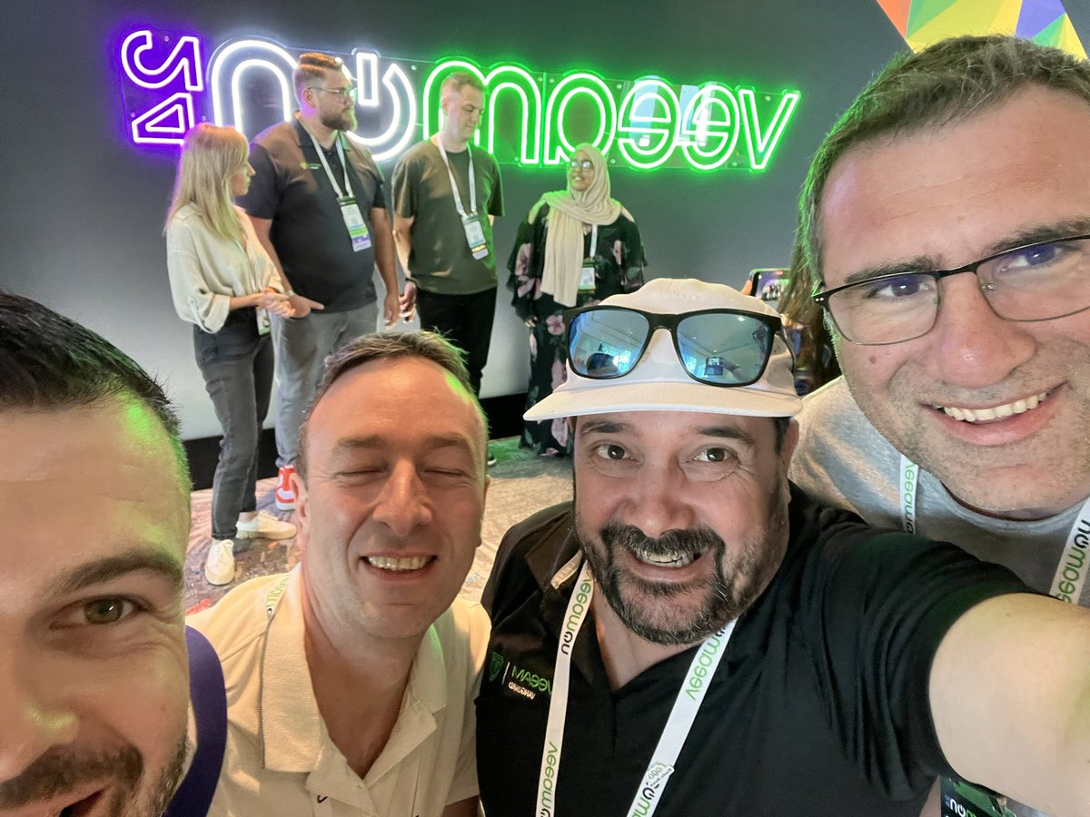 While <a href="/Veeam/">Veeam® Software</a> community <a href="/VeeamCommunity/">Alfred</a> is recording a video, behind the scenes this is what happen 😂 😂 
#Veeam100 #VeeamVanguard <a href="/NoLabNoPartY/">Paolo Valsecchi</a> <a href="/c_glemot/">Christopher Glémot</a> <a href="/nico_bonnet/">Nicolas BONNET</a>