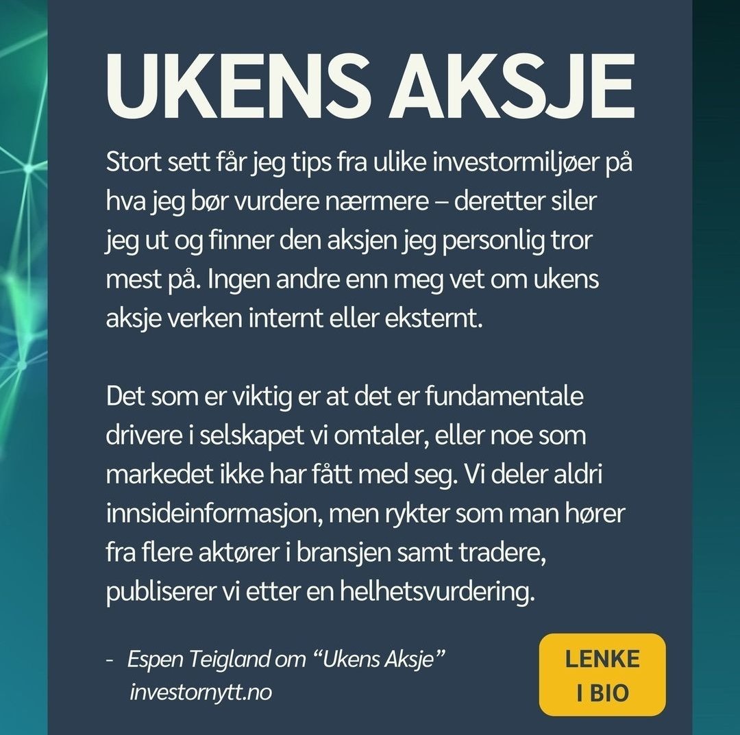 investornytt's tweet photo. Ukens aksje for våre trofaste abonnenter smeller til igjen💥📈🏛🍾
Deilig når våre lesere får muligheten til å gjøre det godt💙
#Polight $PLT https://t.co/U1KMhw8H5F