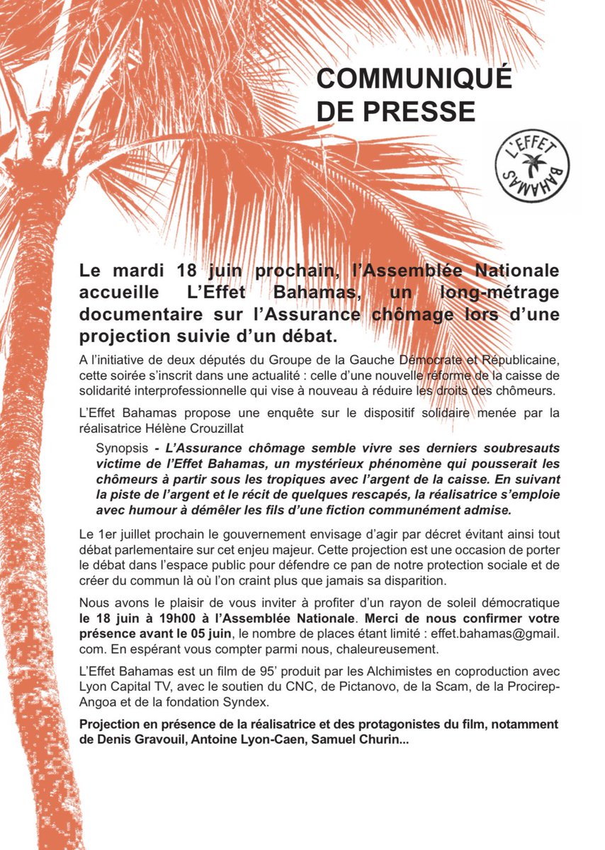 Diffusion de l’Effet Bahamas le mardi 18 juin 2024 à l’Assemblée Nationale. <a href="/FSUEMPLOIOCC/">FSU EMPLOI OCCITANIE</a> <a href="/FsuNationale/">FSU</a> @francetravail <a href="/ThibautGuilluy/">Thibaut Guilluy</a> <a href="/EmmanuelMacron/">Emmanuel Macron</a> <a href="/GabrielAttal/">Gabriel Attal</a> <a href="/CaVautrin/">Catherine Vautrin</a> <a href="/unedic/">Unédic</a> <a href="/AssembleeNat/">Assemblée nationale</a> <a href="/DenisGravouil/">gravouil</a> <a href="/SamuelChurin/">Samuel Churin</a>