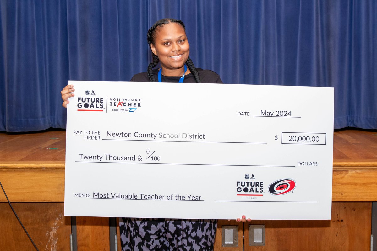 Congratulations to <a href="/FairviewFves/">Fairview Elementary</a> teacher Ms. Makeba Story, named NHL Future Goals Most Valuable Teacher of the Year! Ms. Story's dedication to STEM education and her students has earned her $30,000 in donations from SAP. Celebrate her outstanding contribution to education!
