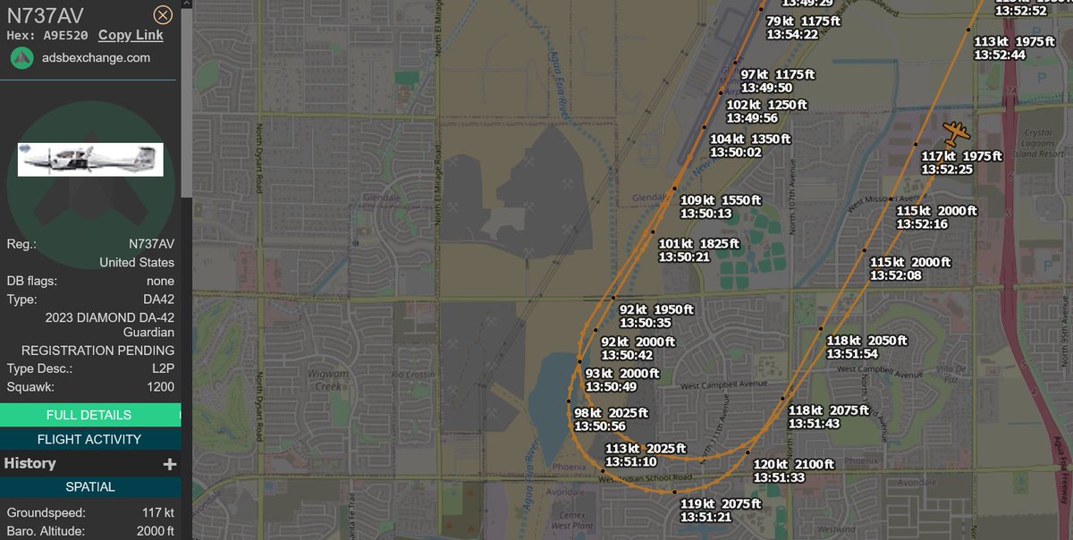 MarkChagalt's tweet photo. @FAANews @GlendaleAZ @SecretaryPete Why do @GoodyearAZGov Airport planes zoom across my elderly mother's roof? She rests in the afternoons.

KGEU and N737AV won't allow residents be on their own property or enjoy their own homes.

@DOJCrimDiv @CivilRights Why are pilots allowed to infringe on other's rights?

#help https://t.co/0HPfPo5d7f