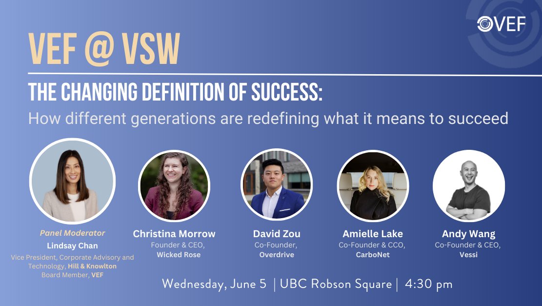 VEF (@vefdotorg) on Twitter photo Join VEF tomorrow for an insightful panel discussion during Vancouver Startup Week!
Hear from founders and tech leaders Christina Morrow, David Zou, Andy Wang, and Amielle L., moderated by Lindsay Chan.
🎟️ Get your tickets here: whova.com/portal/registr… Join VEF tomorrow for an insightful panel discussion during Vancouver Startup Week!
Hear from founders and tech leaders Christina Morrow, David Zou, Andy Wang, and Amielle L., moderated by Lindsay Chan.
🎟️ Get your tickets here: whova.com/portal/registr…