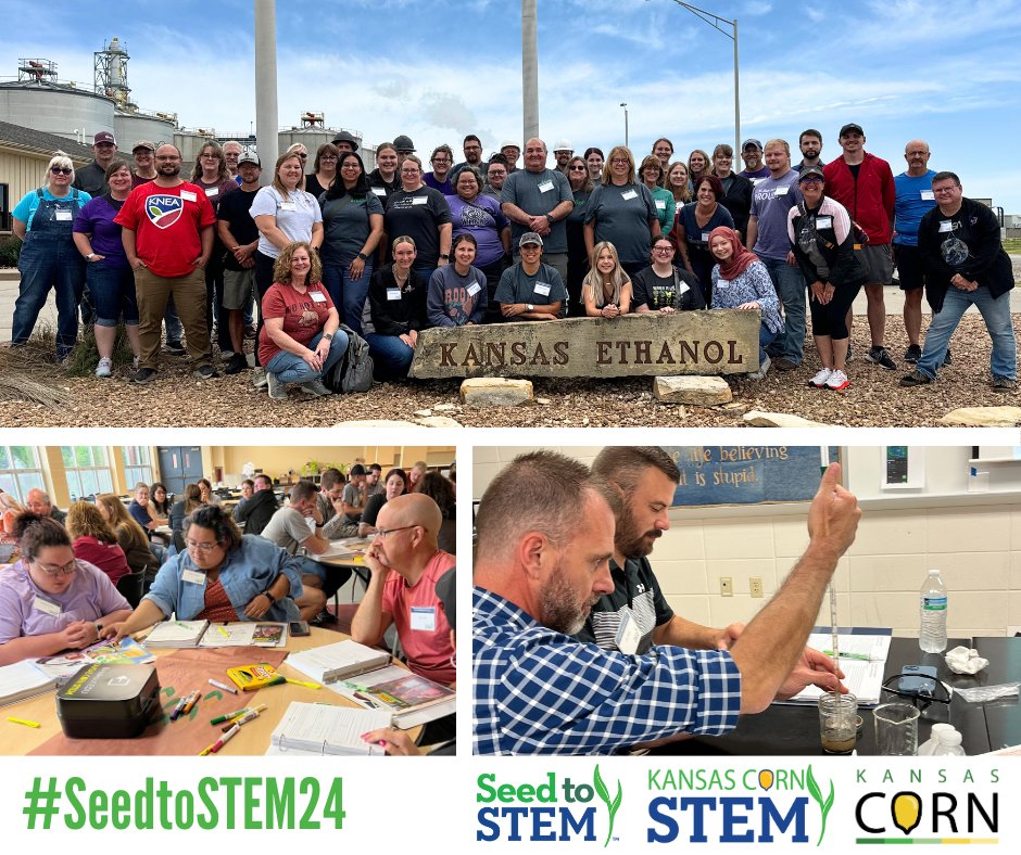 kscorn's tweet photo. We had a great time with middle and high school teachers at the Seed to STEM workshop put on by our Kansas Corn STEM education program. Thanks to Splitter Farms for the farm visit and Kansas Ethanol for the ethanol plant tour! #KansasCornSTEM https://t.co/4hlewliVIN