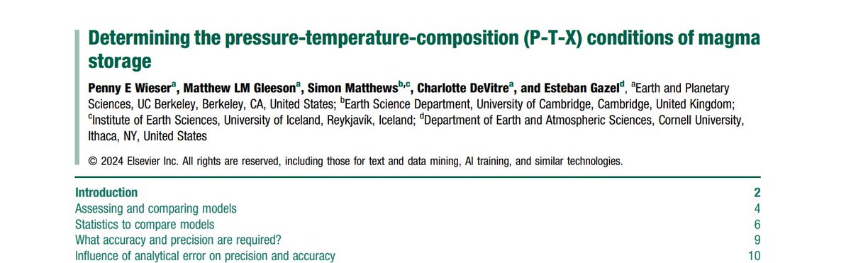 Our thermobarometry review is finally out in the Treatise of Geochemistry. Interested in mineral+liquid thermometry, fluid + melt inclusions, elastic thermobarometry - and thermodynamic methods? DM me your email for a pdf! sciencedirect.com/science/articl…