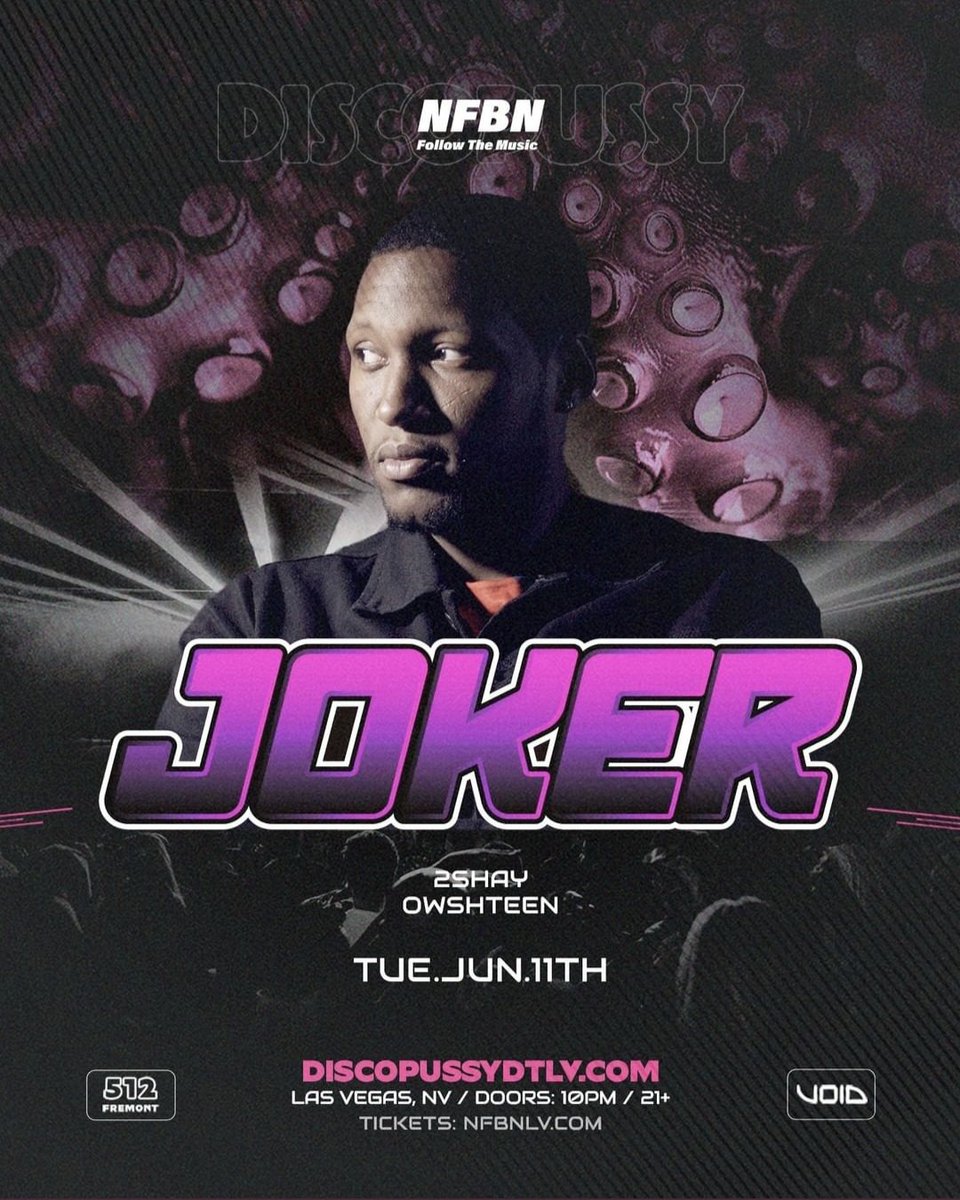 2shayMusic's tweet photo. 🙌!!!!SHOW ANNOUNCEMENT!!!!🙌

On June 11th @nfbnlv is bringing out the ledgend @joker_kapsize to flex on the void system @discopussy! Come and catch my self and @owshteen open up and warm up the night. 
I can't wait to see all your happy faces
Let's get it

Much love
2shay 💚 https://t.co/wr5RGgp5GC