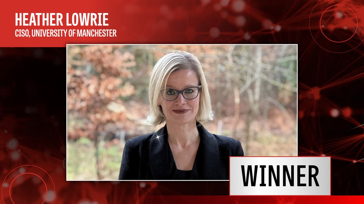 SC Media UK (@scmagazineuk) on Twitter photo Congratulations to Heather Lowrie from <a href="/OfficialUoM/">The University of Manchester</a> on winning in the CISO of the Year category at the #SCAwardsEurope2024 π Congratulations to Heather Lowrie from <a href="/OfficialUoM/">The University of Manchester</a> on winning in the CISO of the Year category at the #SCAwardsEurope2024 π