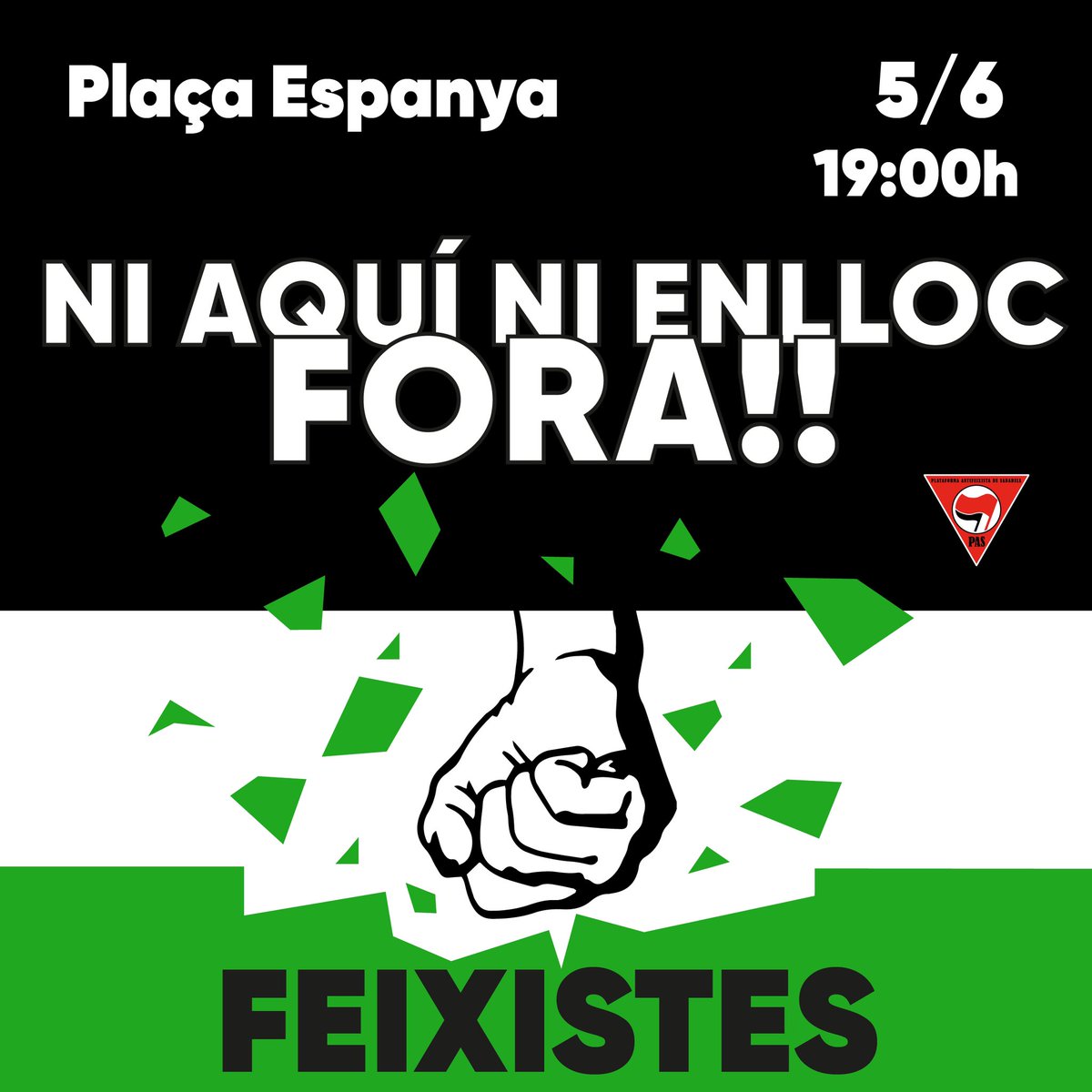 Demà dimecres aturem l'extrema dreta.
Acte amb la presència d'Ignacio Garriga.