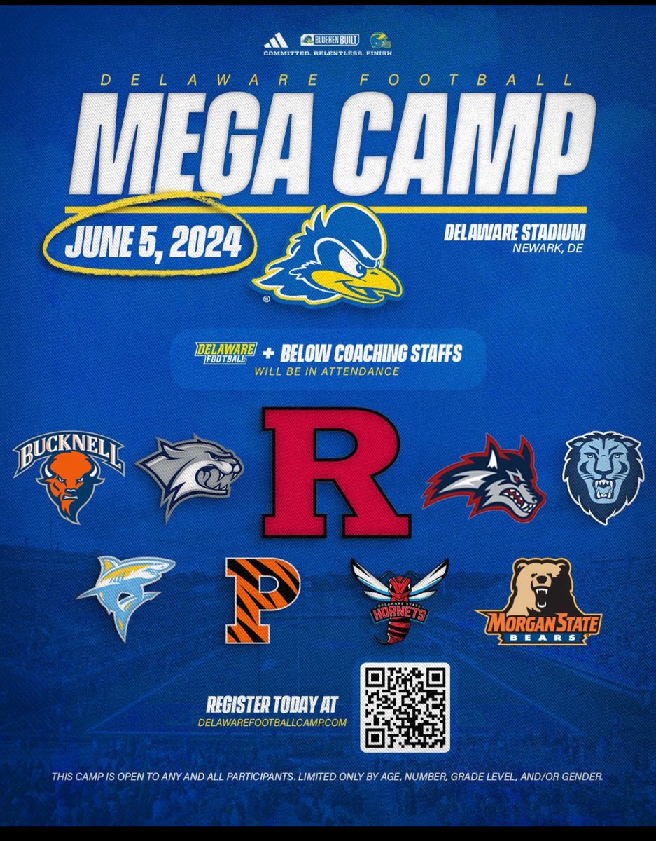 I will be attending <a href="/Delaware_FB/">Delaware Football</a> camp tomorrow. Excited to compete!