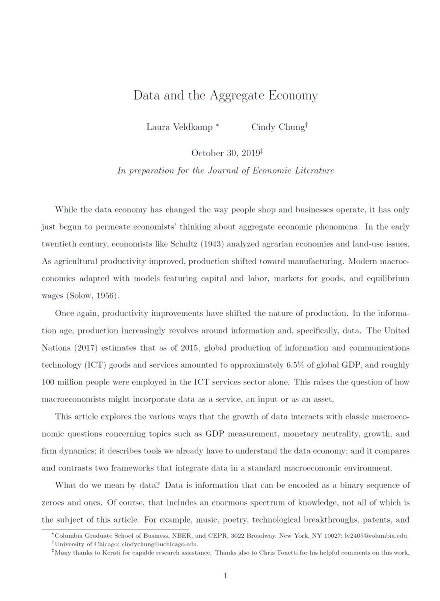 Highly relevant!

"Data and the Aggregate Economy" by Veldkamp, Laura and Cindy Chung in the Journal of Economic Literature.

Full Article:

aeaweb.org/articles/pdf/d…

Ungated version:

business.columbia.edu/faculty/resear…