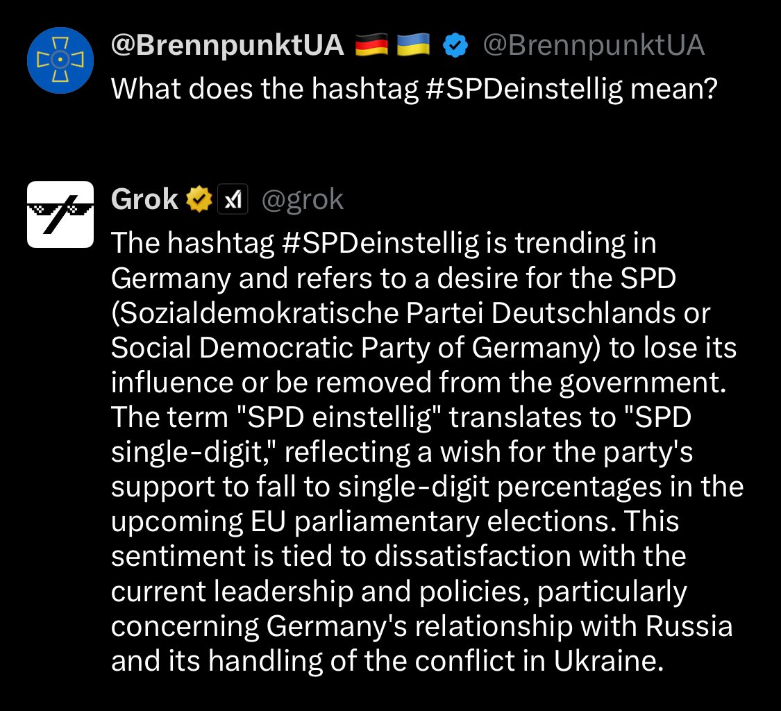 BrennpunktUA's tweet image. No. We in Germany 🇩🇪 have to get him out of office. That’s why we started the campaign #SPDeinstellig (SPD Single digit) on social media for the EU parliamentary elections June 9th. Hashtag was trending more than 6 days and most successful last week on X. Scholz needs to go ASAP!